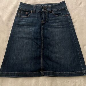 Dark Blue Denim A-Line Skirt